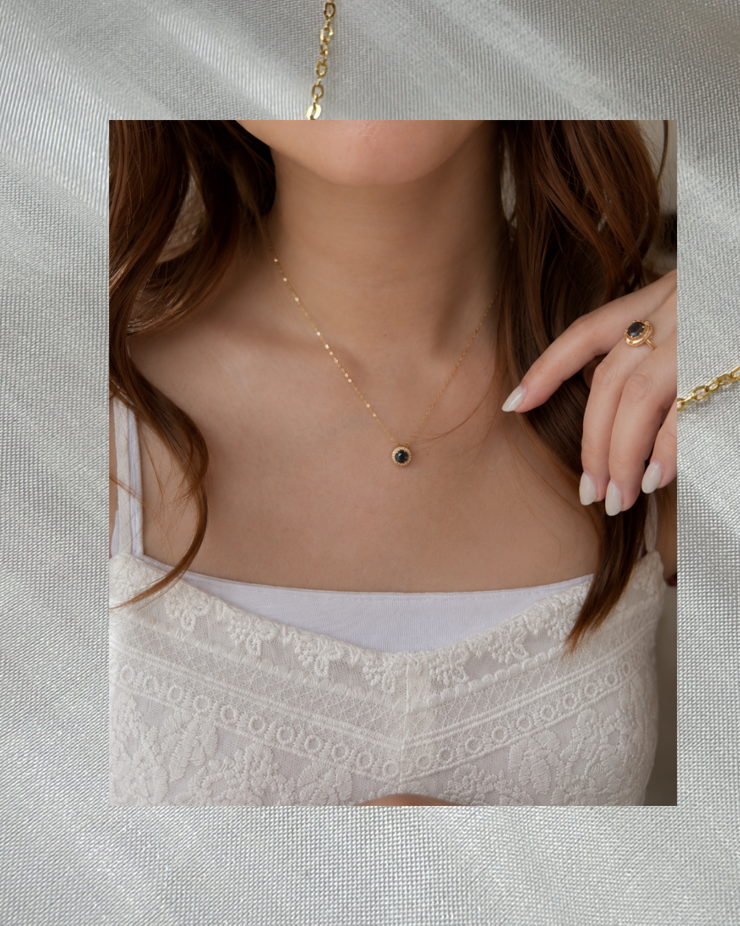 Halo Necklace |London Blue Topaz
