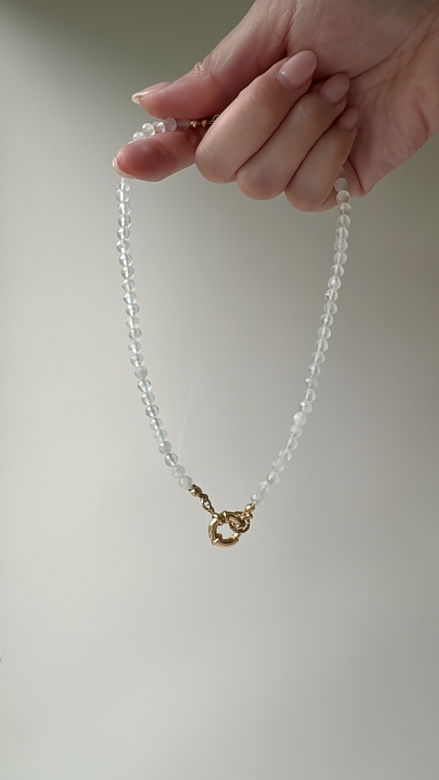 Moonstone Necklace – Elegant Blue Sheen | 3x4mm / 2x3mm