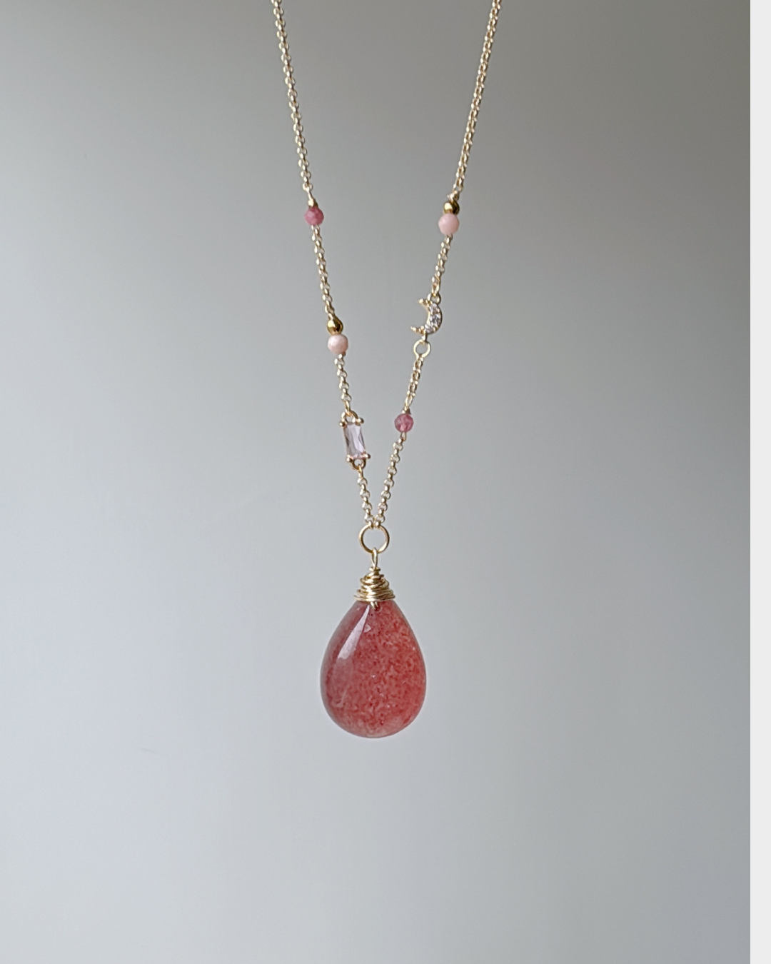 Dreamscapes Strawberry Quartz Necklace