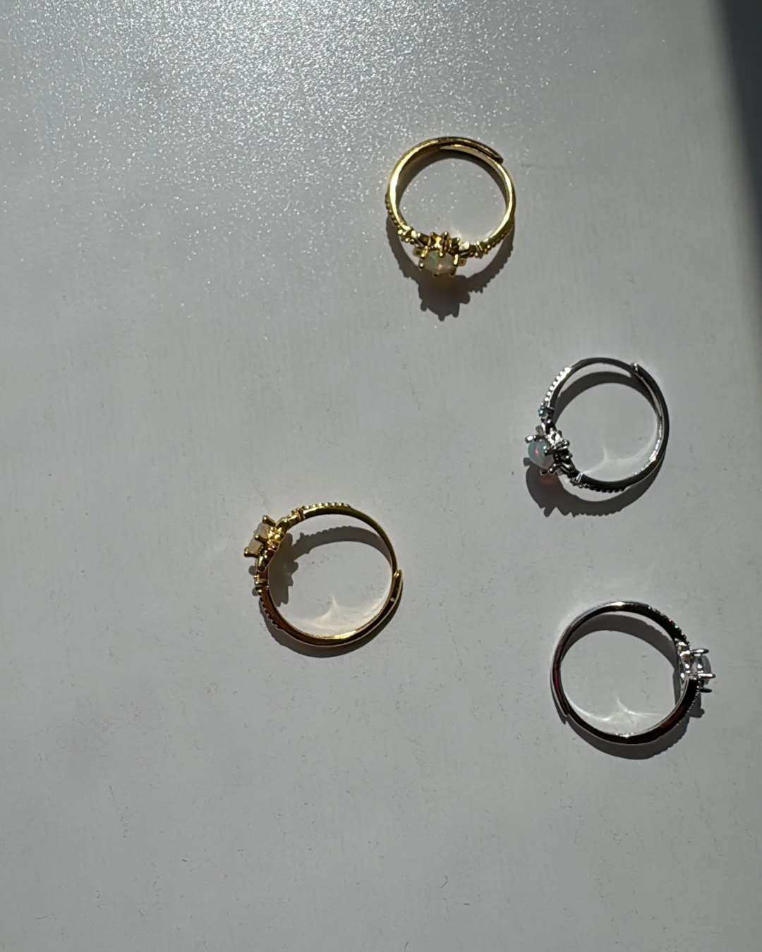 Solar Light Rings| Moonstone|Opal