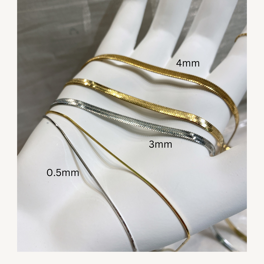 Gold Color Herringbone Necklace