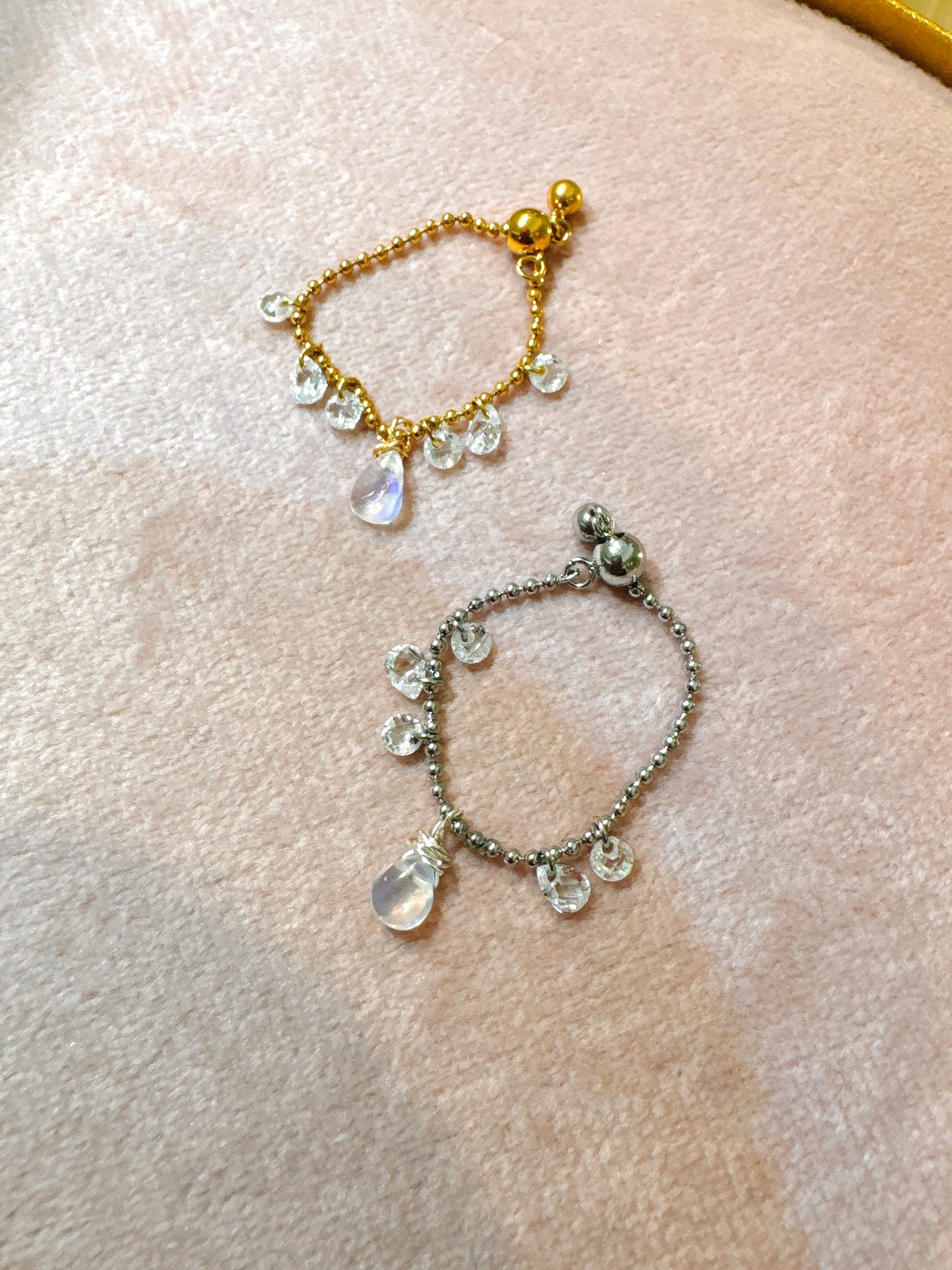 Moonstone Chain Rings