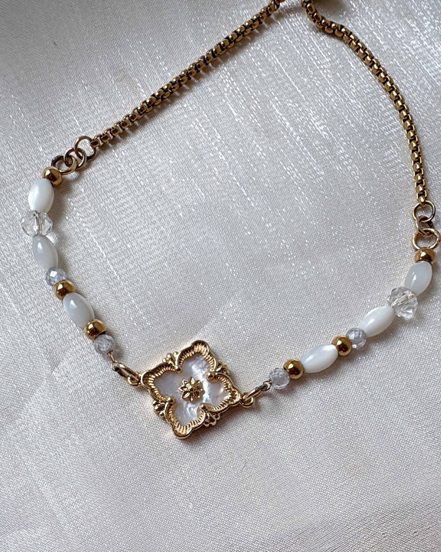Pink Blush Bracelet Collection|Moganite|Mother of Pearl|Rose Quartz||Tourmaline