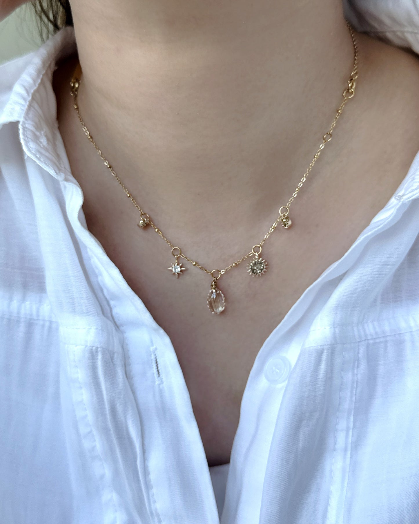2ways | Gold Rutilated Necklace