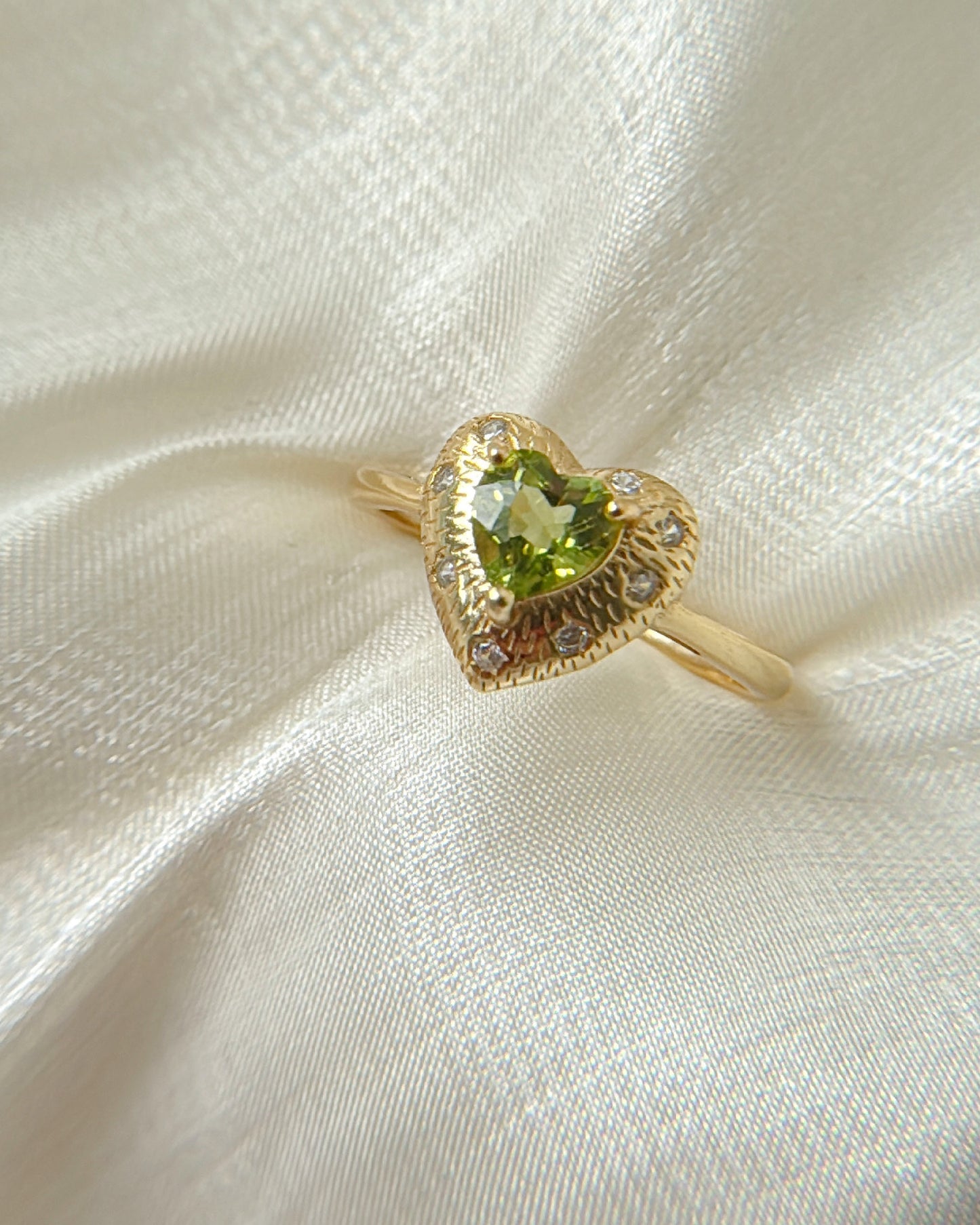 Peridot Vintage Heart Rings