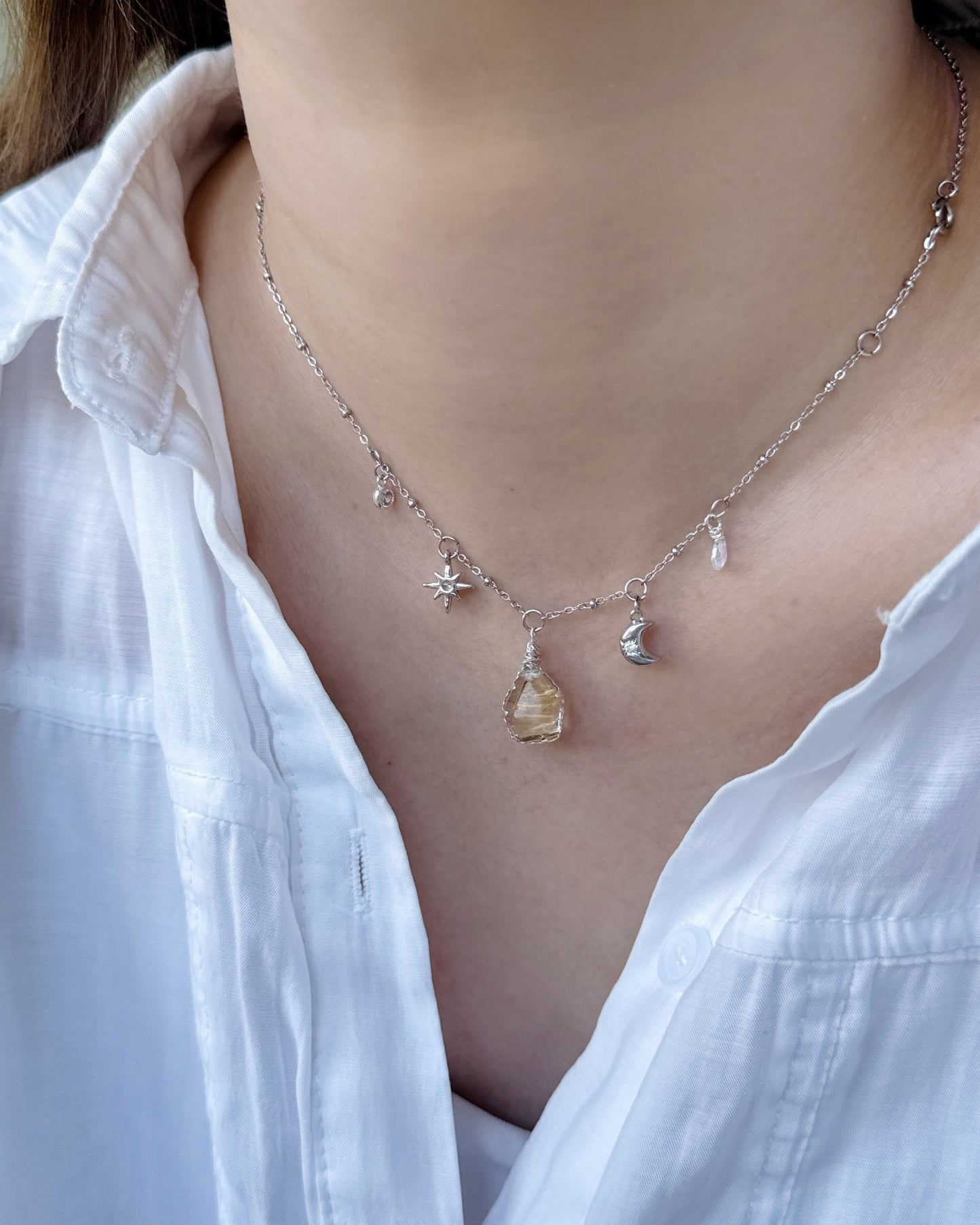 2ways | Gold Rutilated Necklace