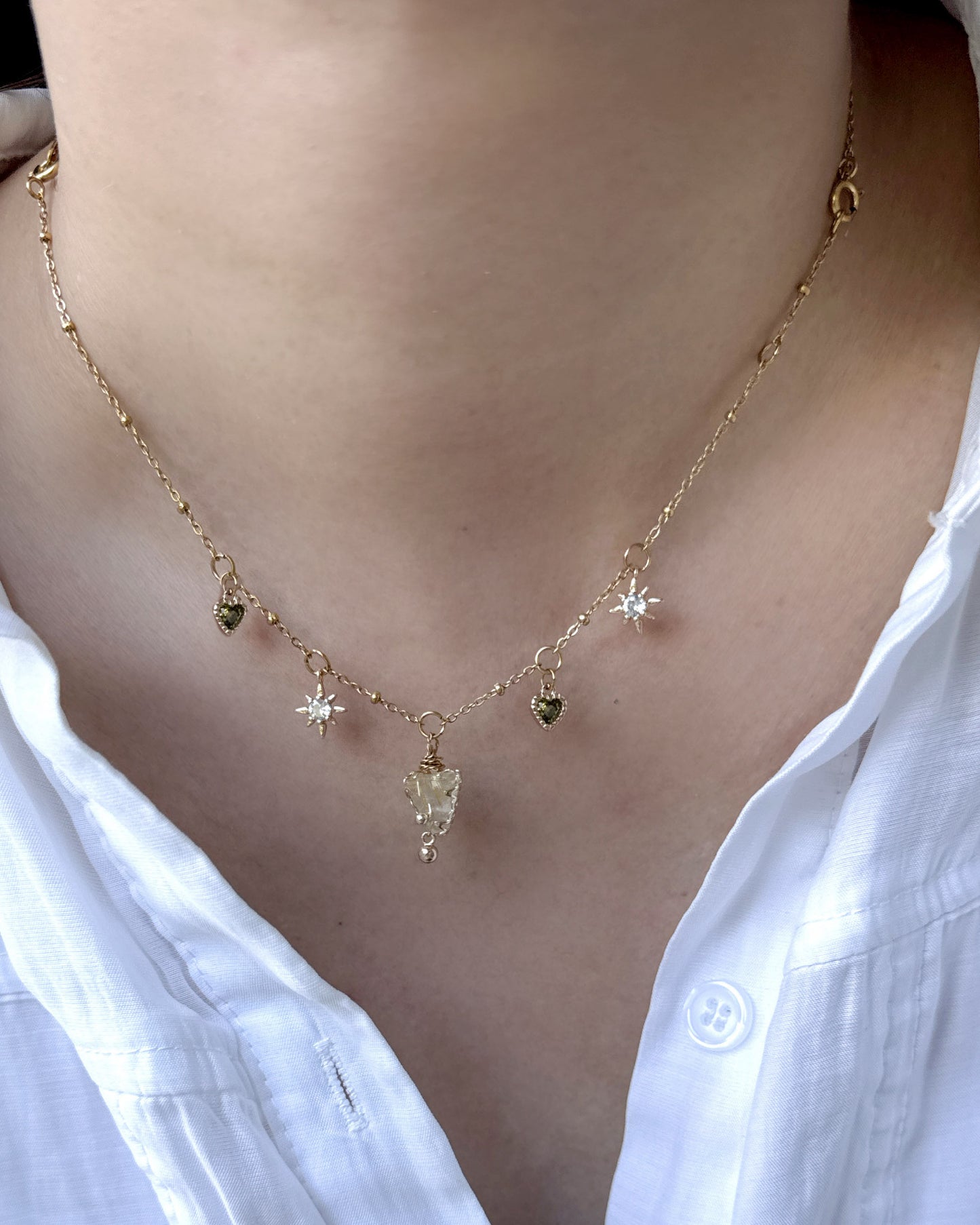 2ways | Gold Rutilated Necklace