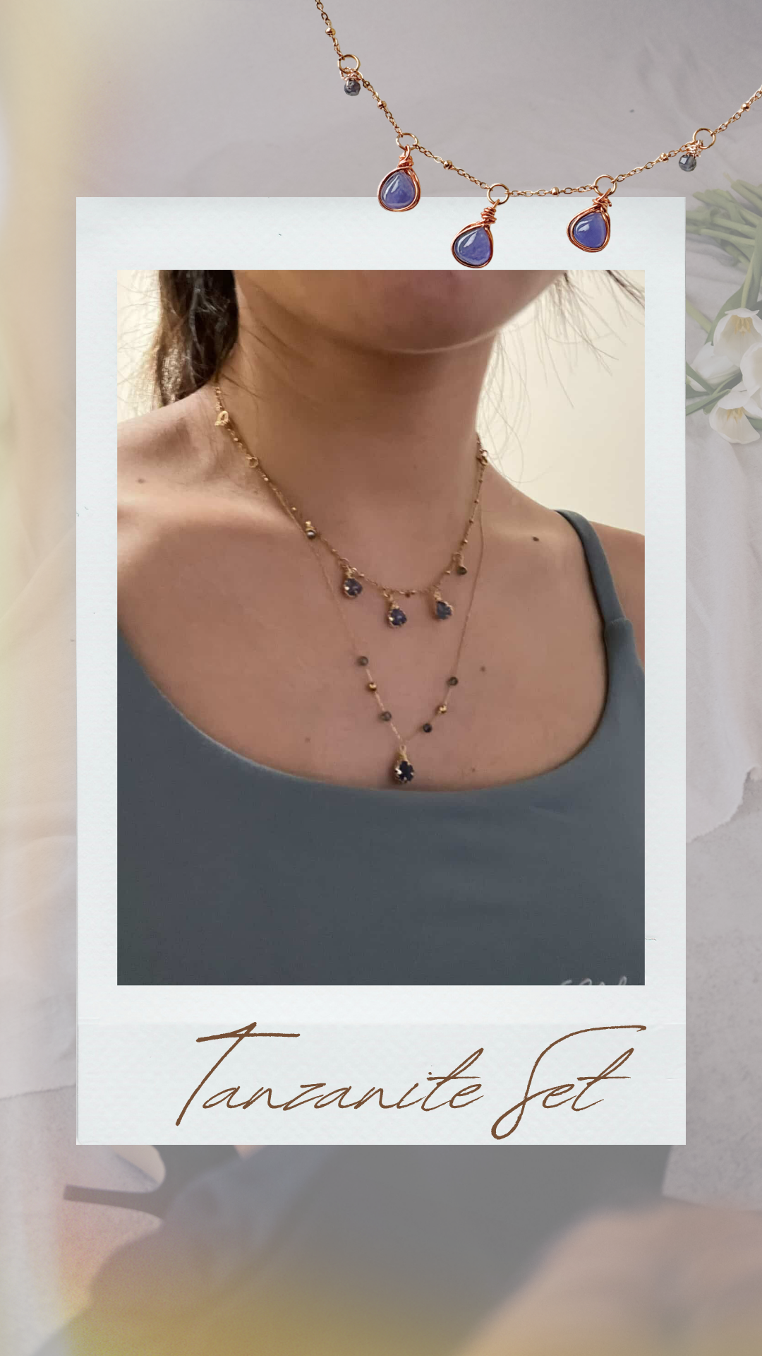 3 Drops 2ways Necklace|Tanzanite| Moonstone