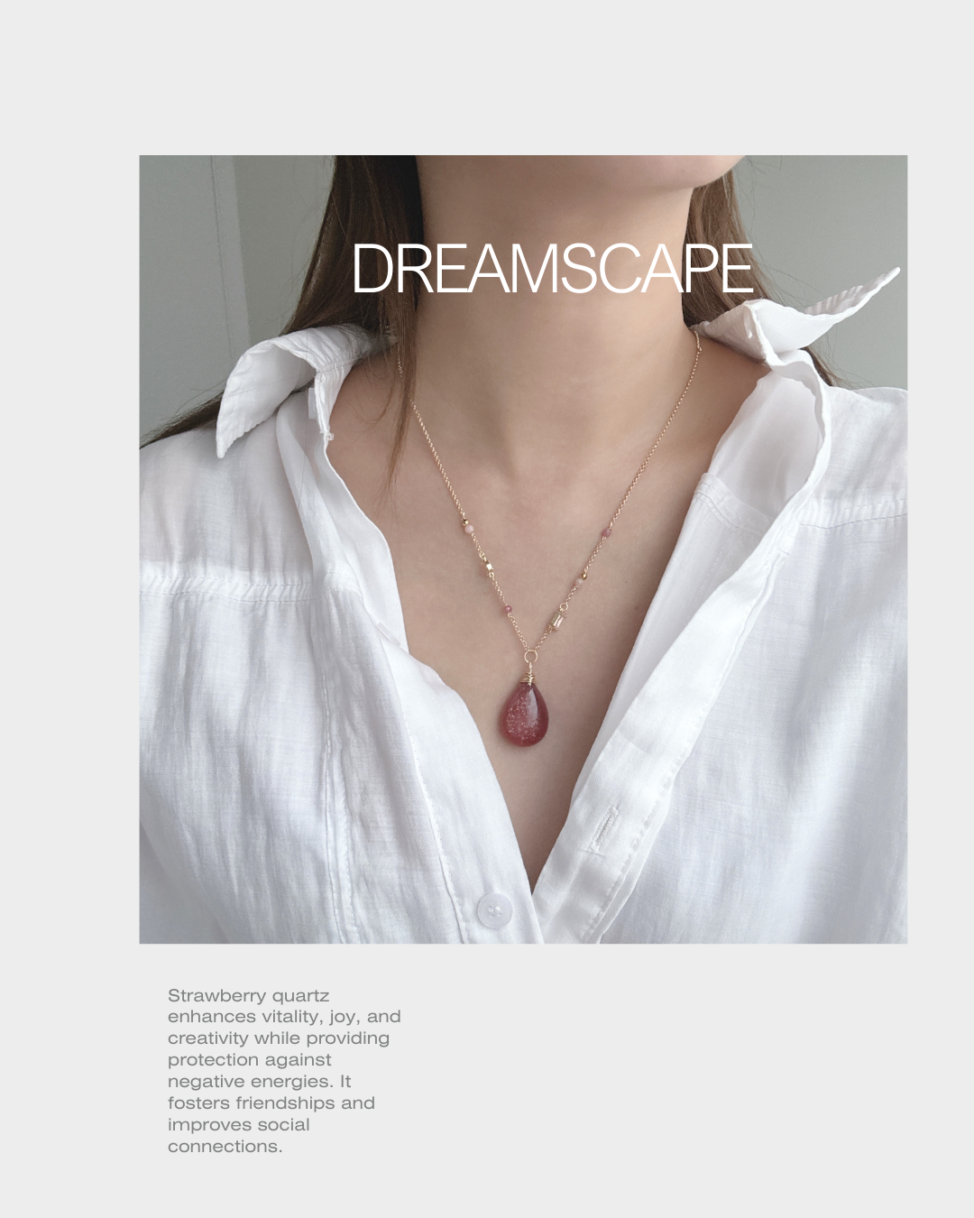 Dreamscapes Strawberry Quartz Necklace