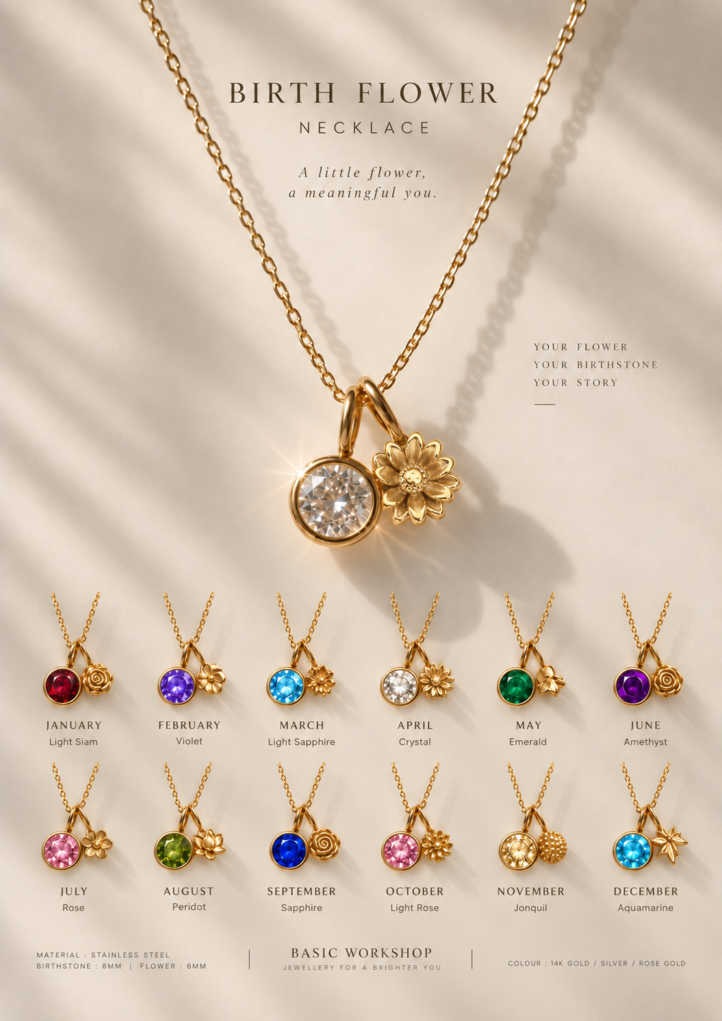 Birth Month Necklace