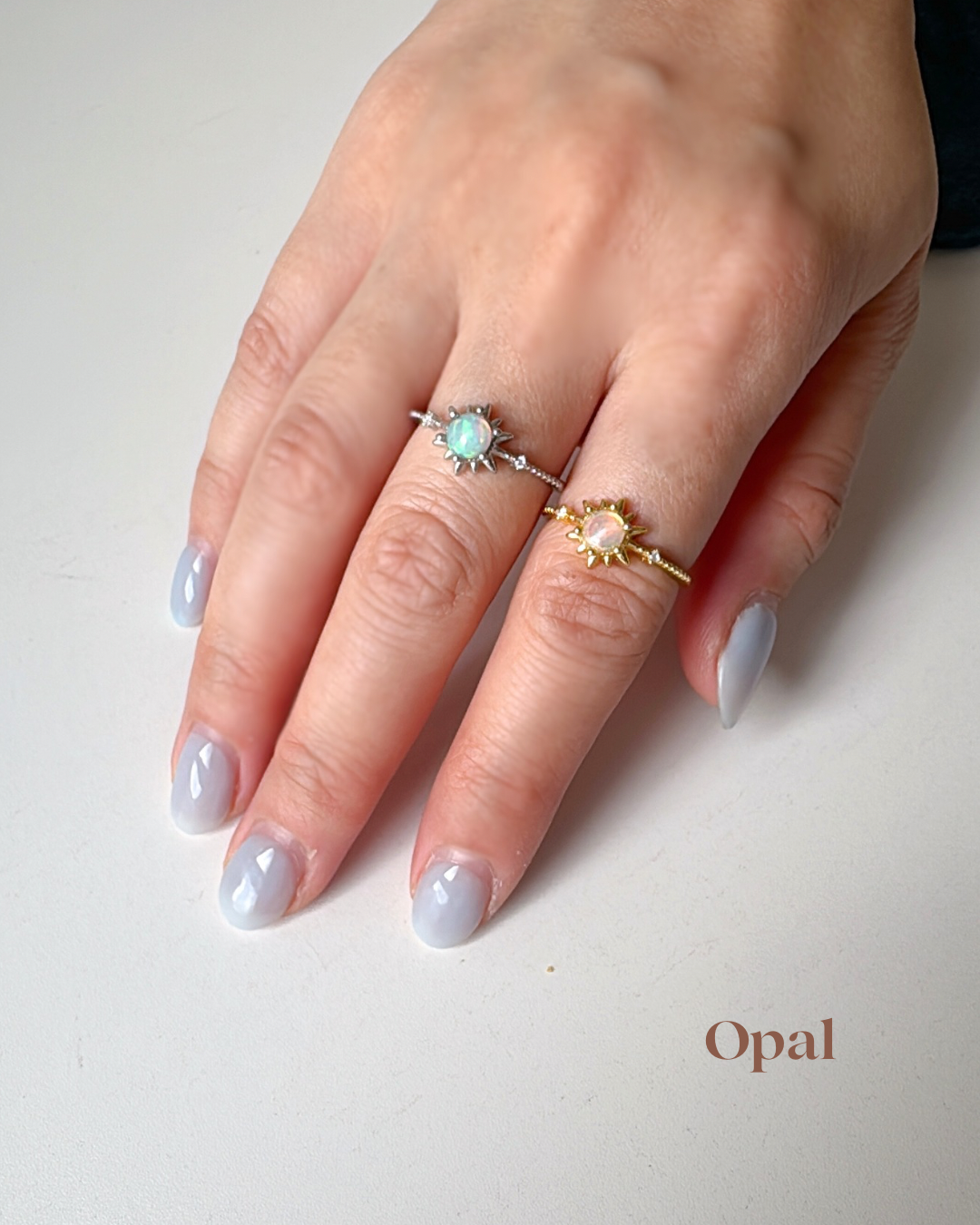 Solar Light Rings| Moonstone|Opal