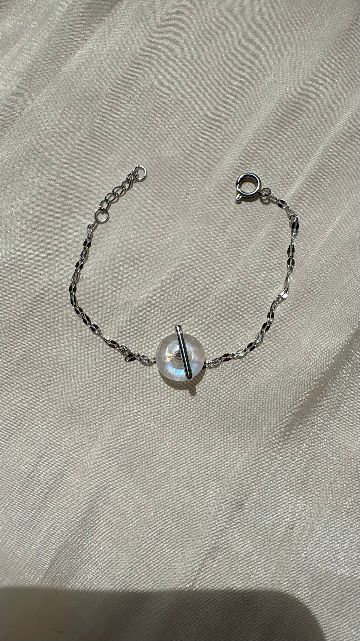 Moonstone - Lucky Bagel T-Lock Necklace