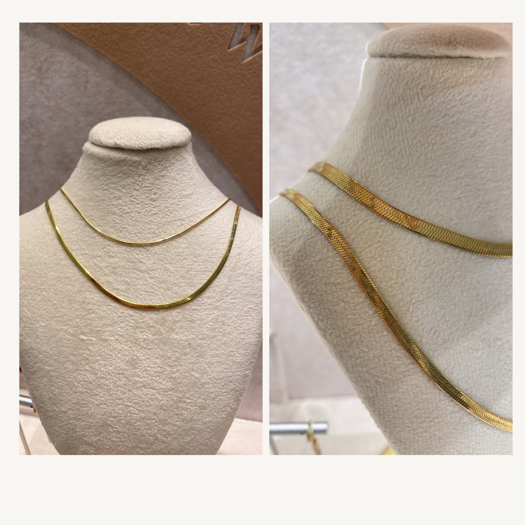 Silver Color Herringbone Necklace