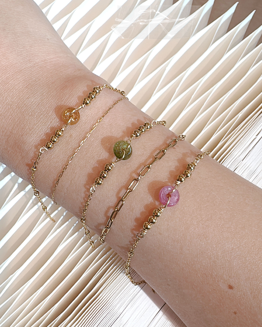 平安扣手鏈| Lucky Doughnut Tourmaline Bracelet