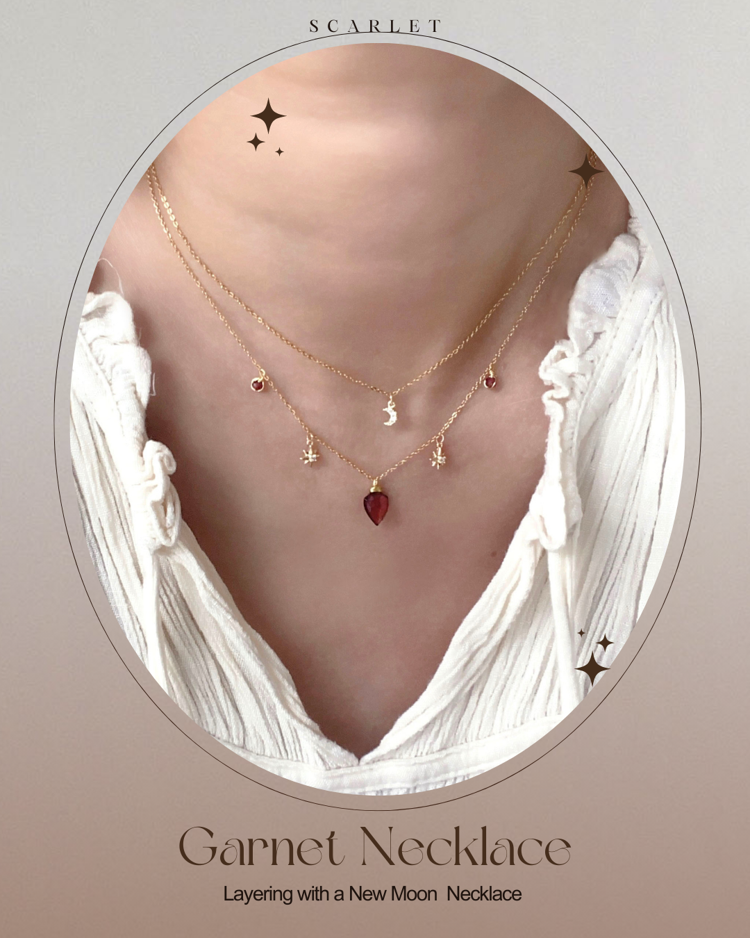 Garnet Celestial Necklace