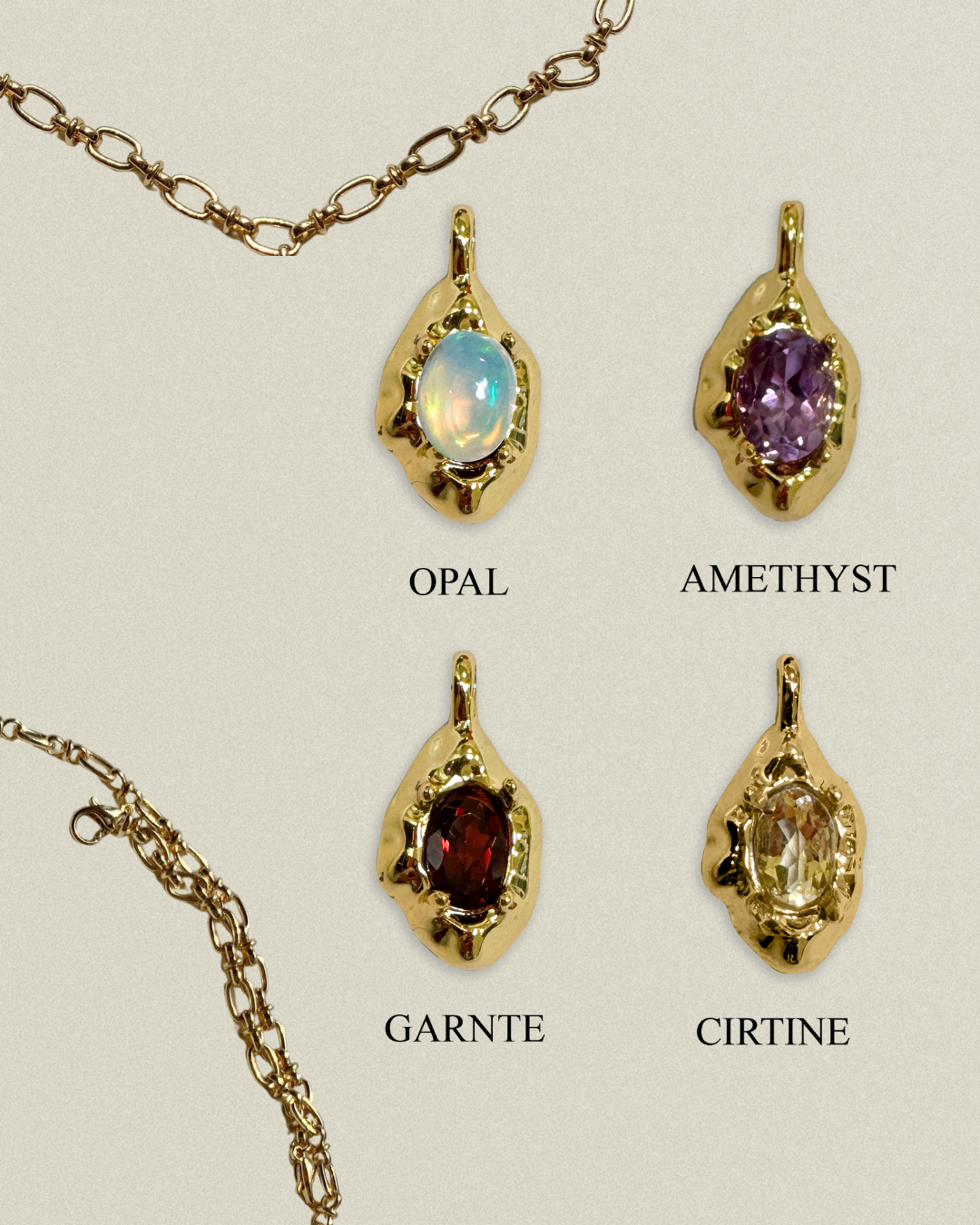 Playful Chunky Necklace | Garnet Opal Amethyst