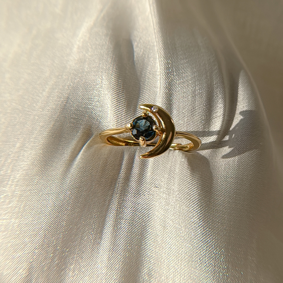London Blue Topaz | New Moon Ring