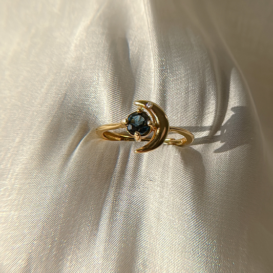 London Blue Topaz | New Moon Ring
