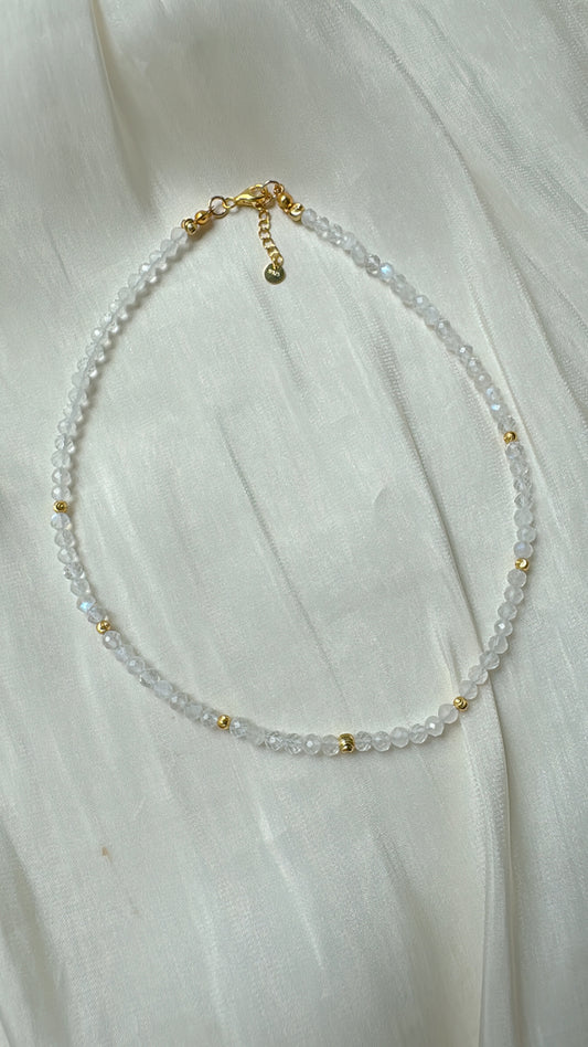 Blue Light Moonstone Full Length Necklace