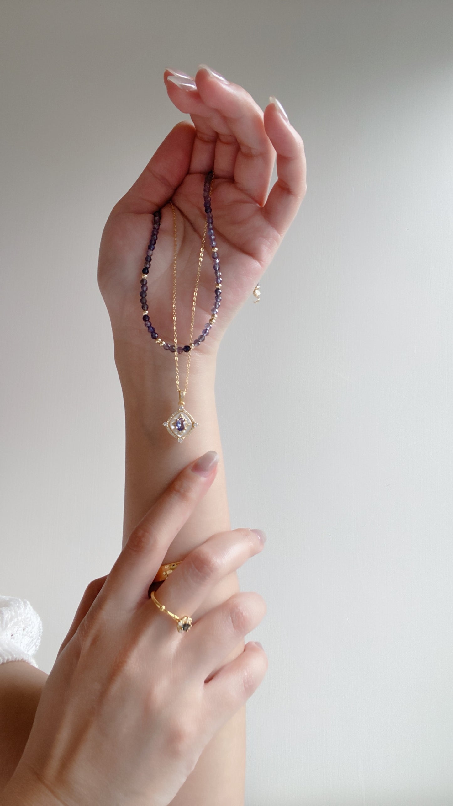 Iolite Sparkle Ball Ball Necklace