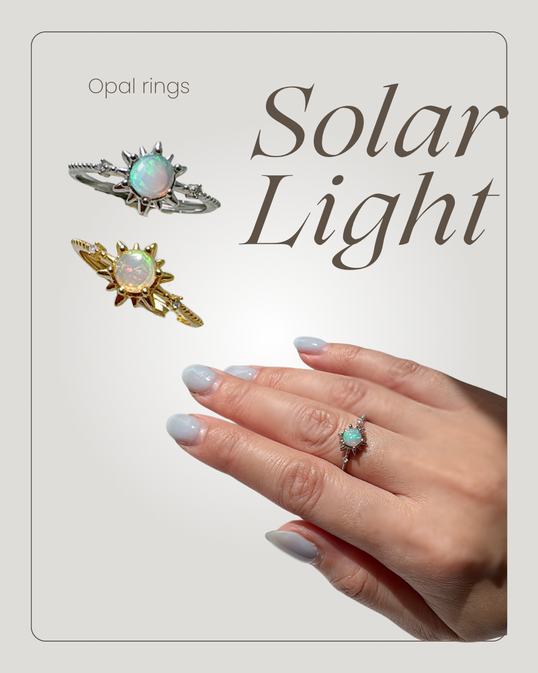 Solar Light Rings| Moonstone|Opal