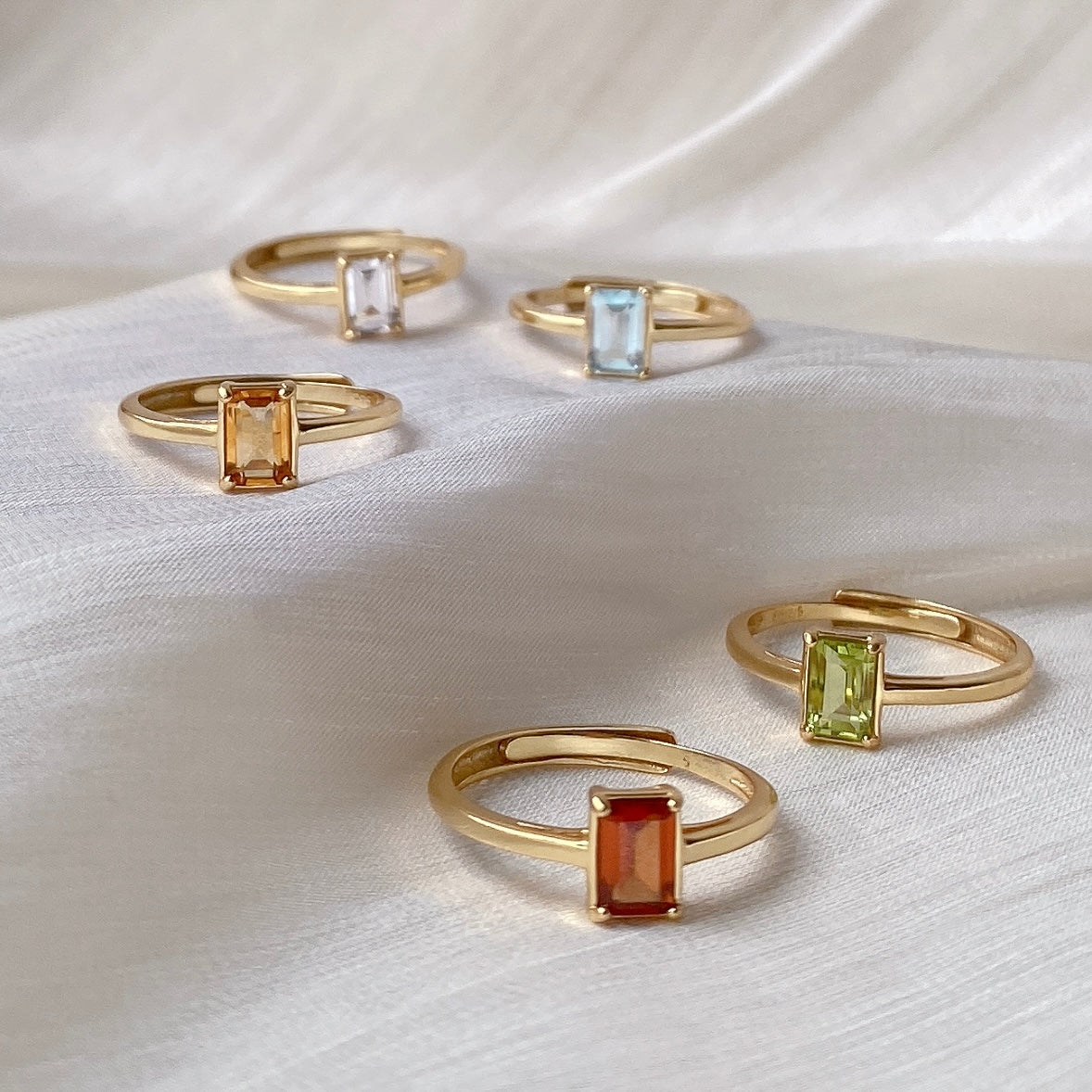 Classic Shape Gemstone Rings