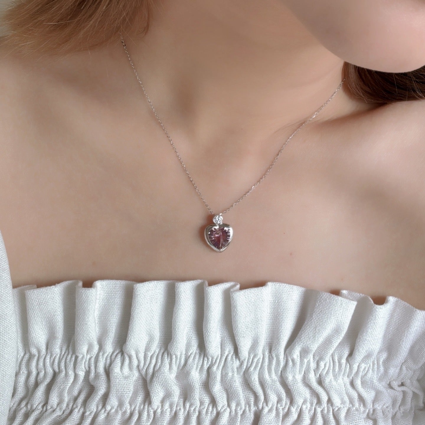 Ametrine heart-shaped necklace