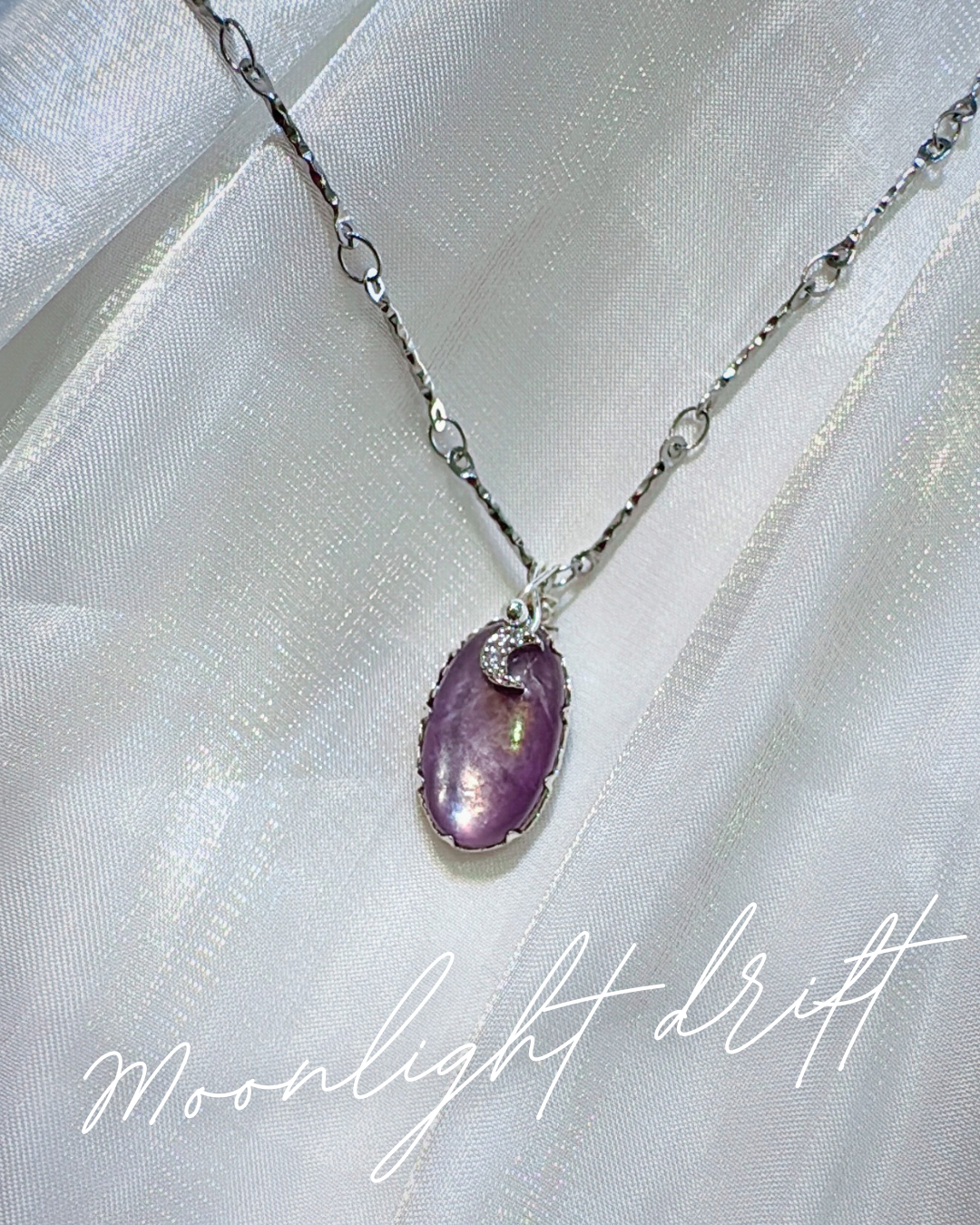 Lepidolite Glow in light Necklaces