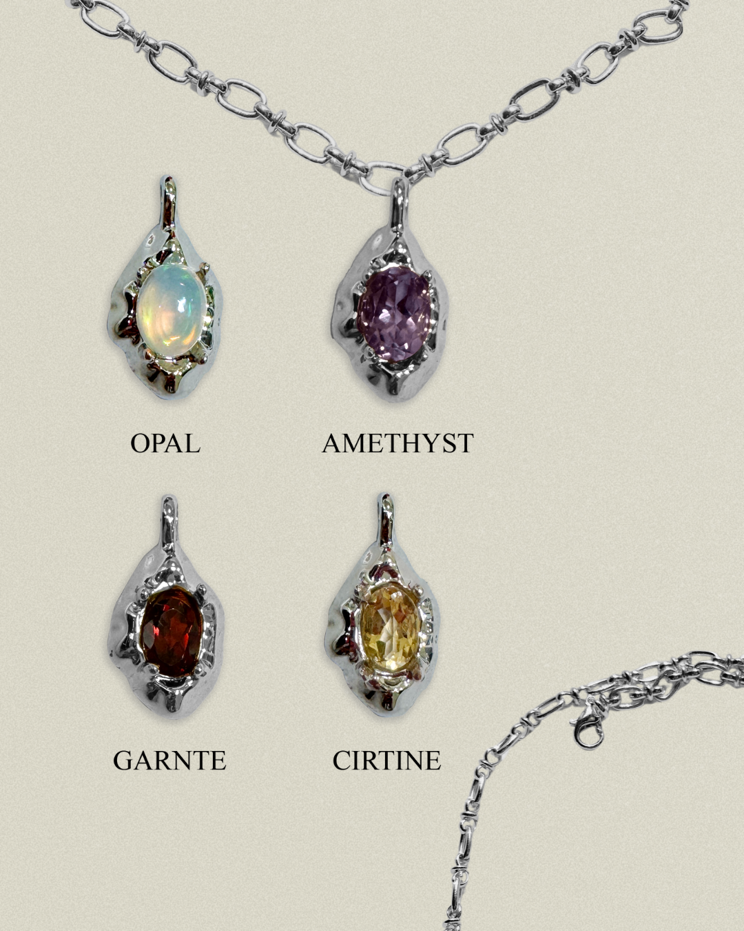 Playful Chunky Necklace | Garnet Opal Amethyst