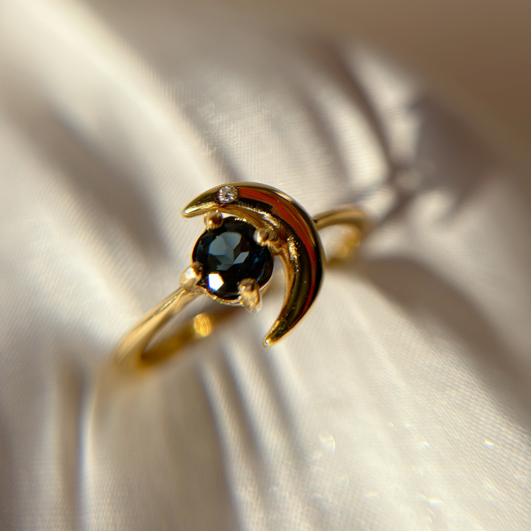 London Blue Topaz | New Moon Ring