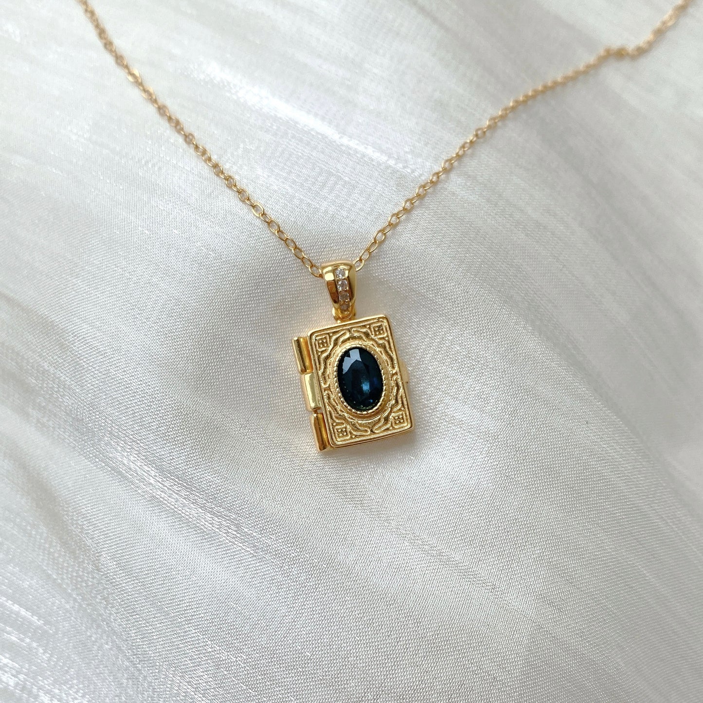 Pre-Order*Locket Necklace with Tourmaline gemstone