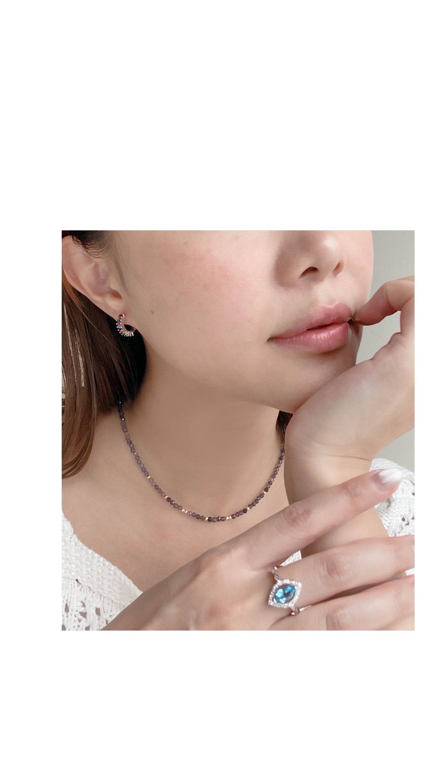 Iolite Sparkle Ball Ball Necklace