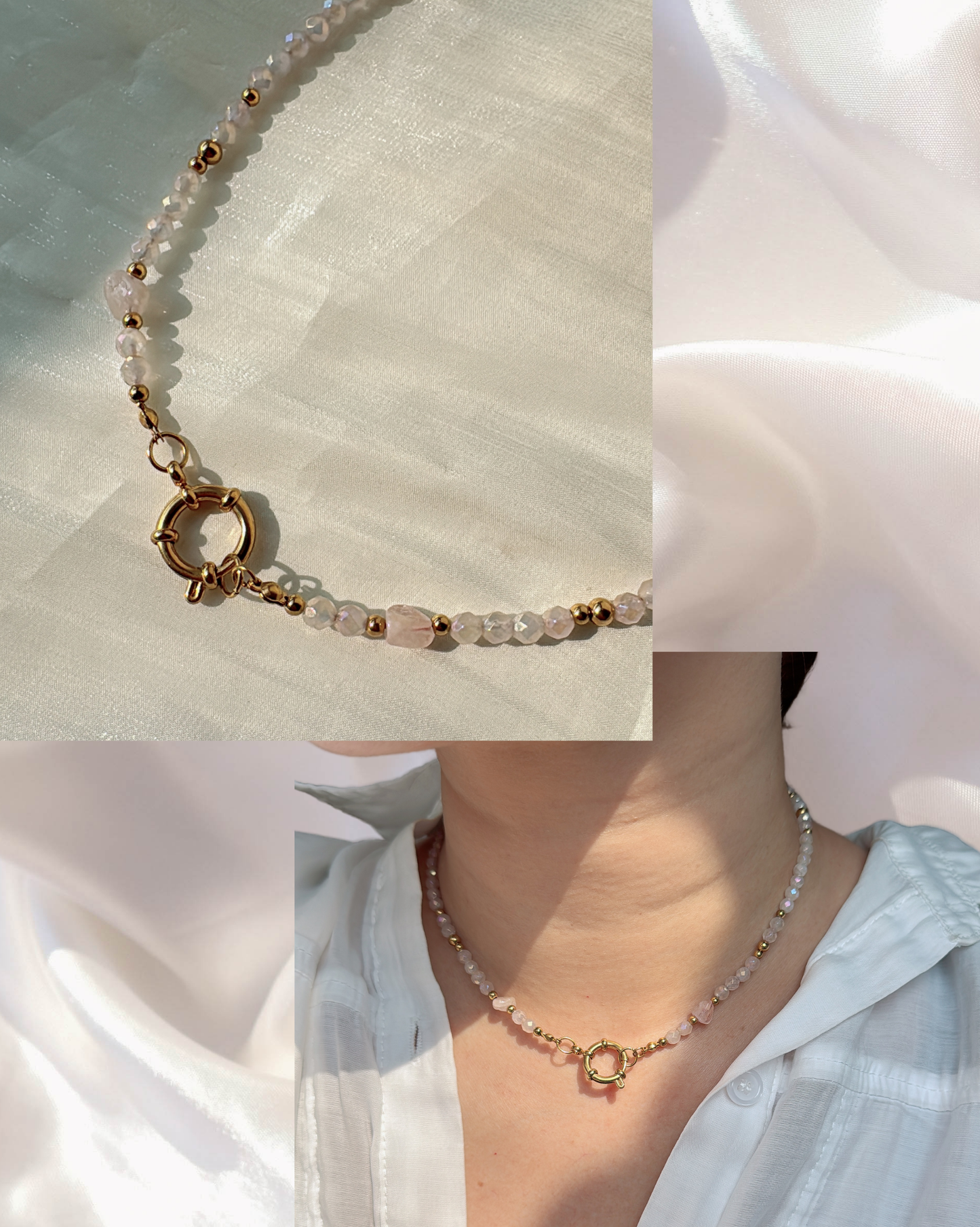 Rose Quartz + Locket  | Serena Set