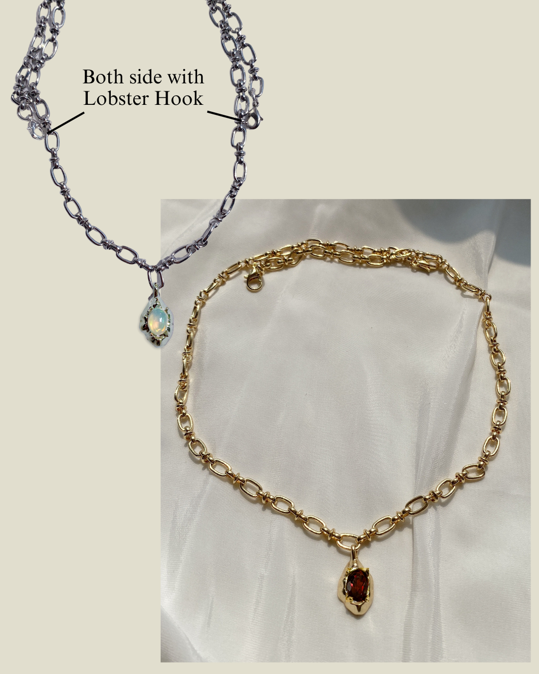 Playful Chunky Necklace | Garnet Opal Amethyst