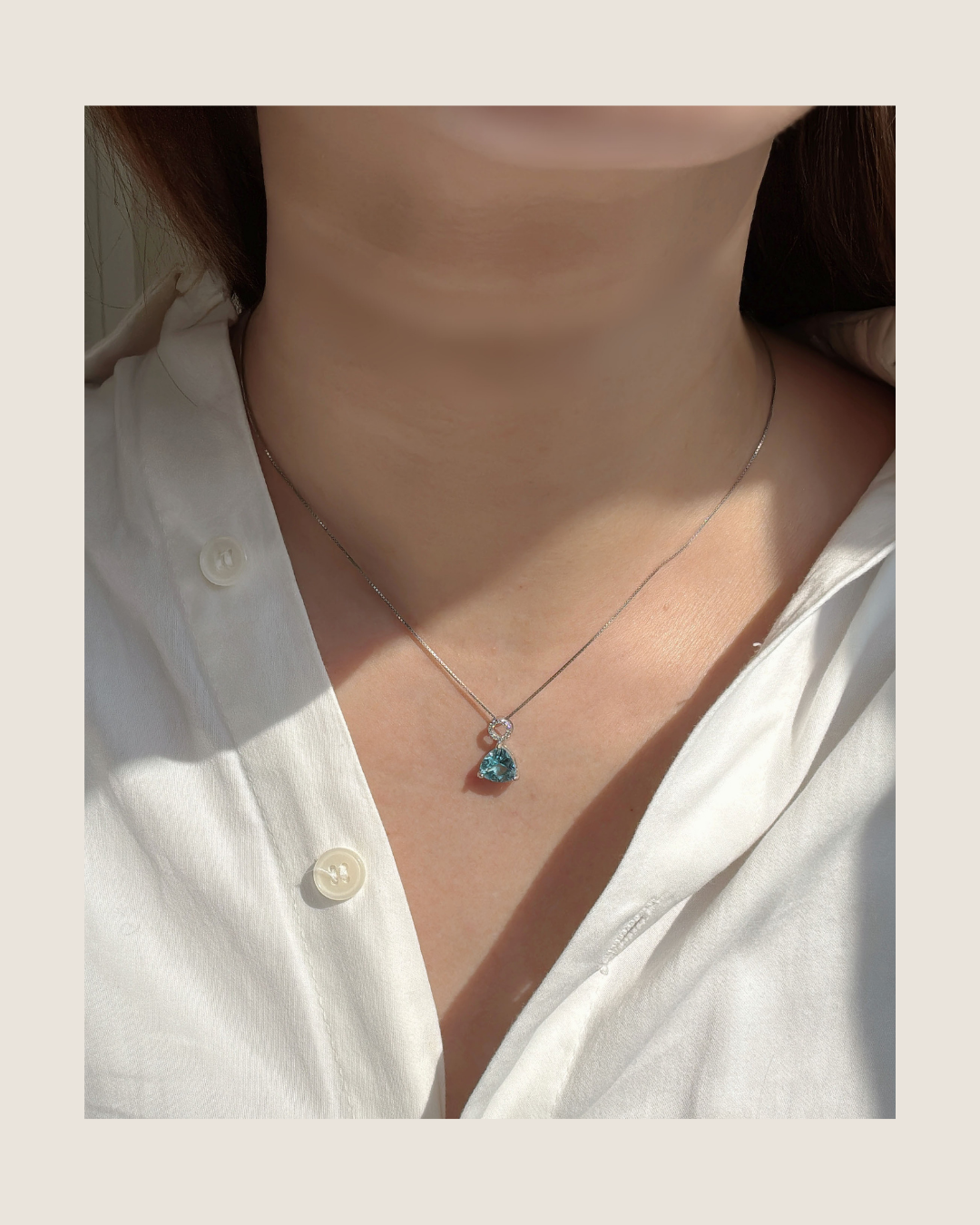 Triangle Topaz Swiss Blue Necklace