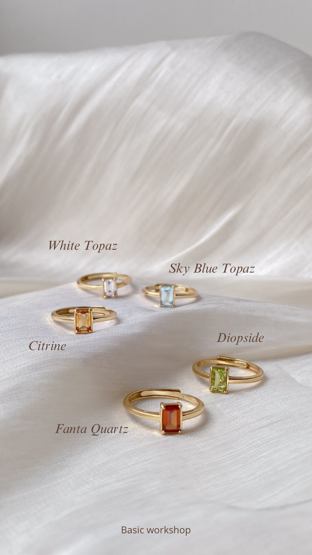 Classic Shape Gemstone Rings