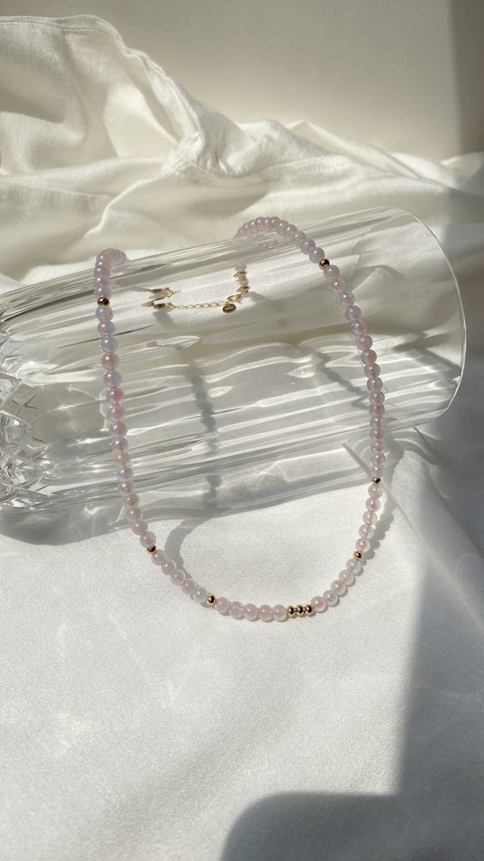 Bubble Pink Rose Quartz Necklacert