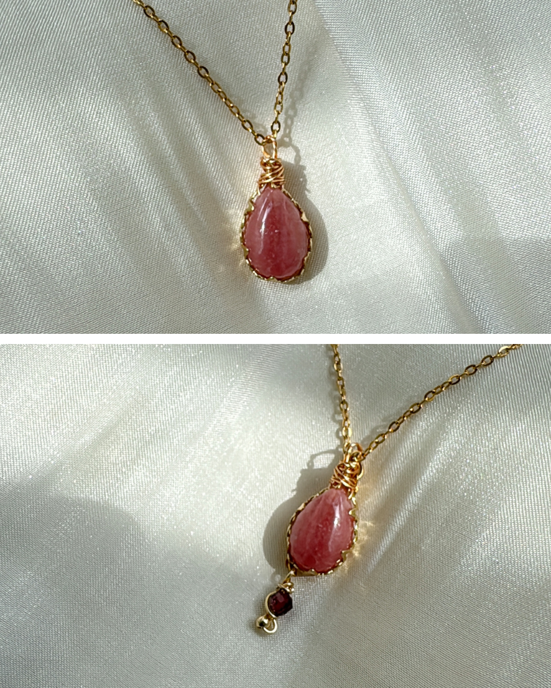 Rhodochrosite Quietly Bloom Necklace & Bracelet