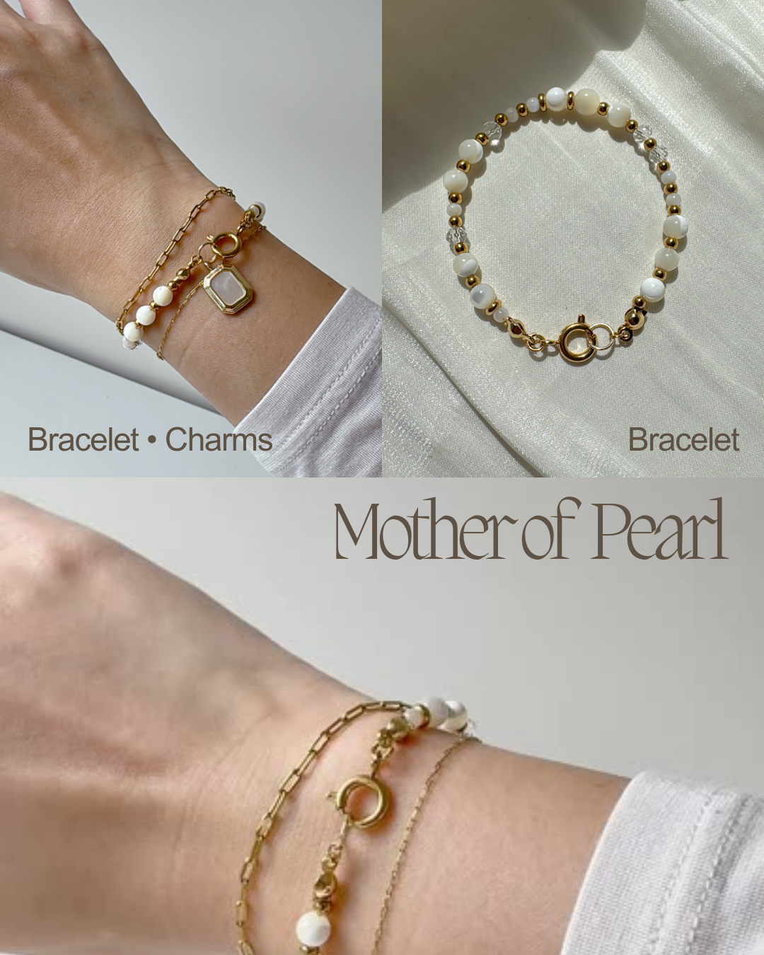 The Serene Link Set | Rose Quartz | Mother of pearl