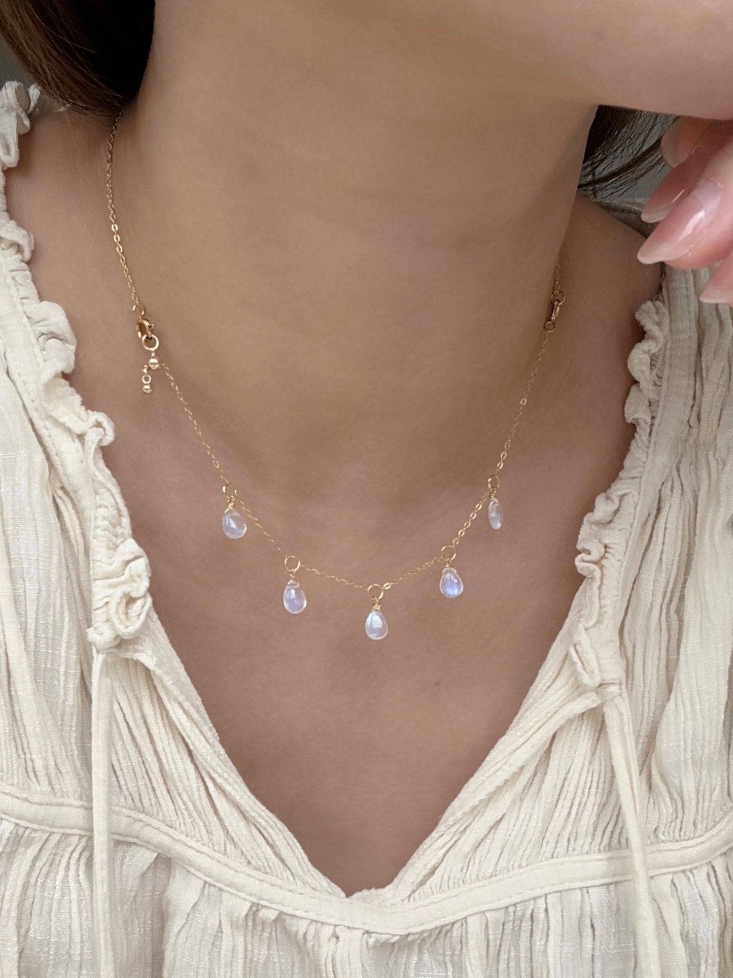 5 Drops Moonstone 2ways Necklace