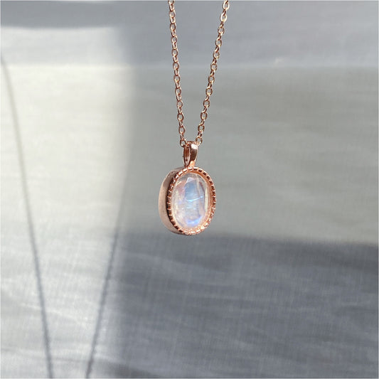 Oval Moonstone Necklace *You are loved collection