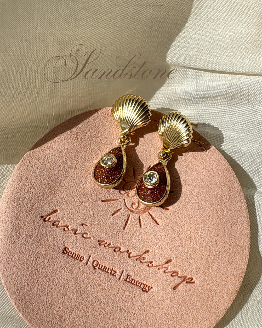 Athena Stone Earrings | Sandstone