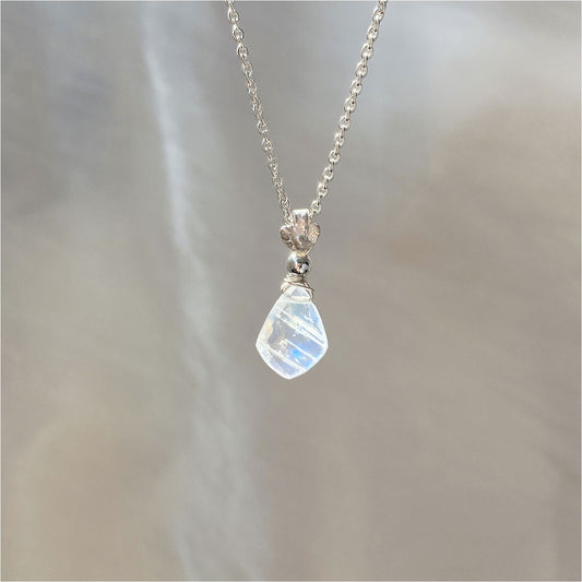 Mini Loops Moonstone Necklace *You are loved collection