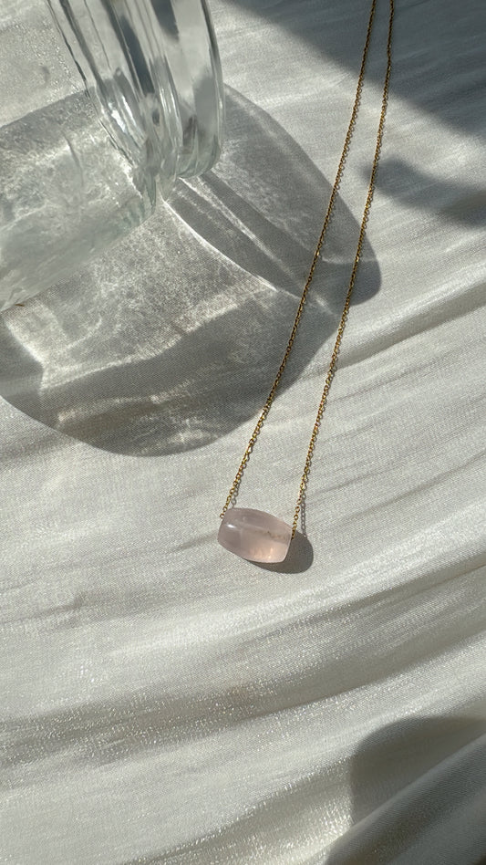 Rose Quartz Bucket Necklace