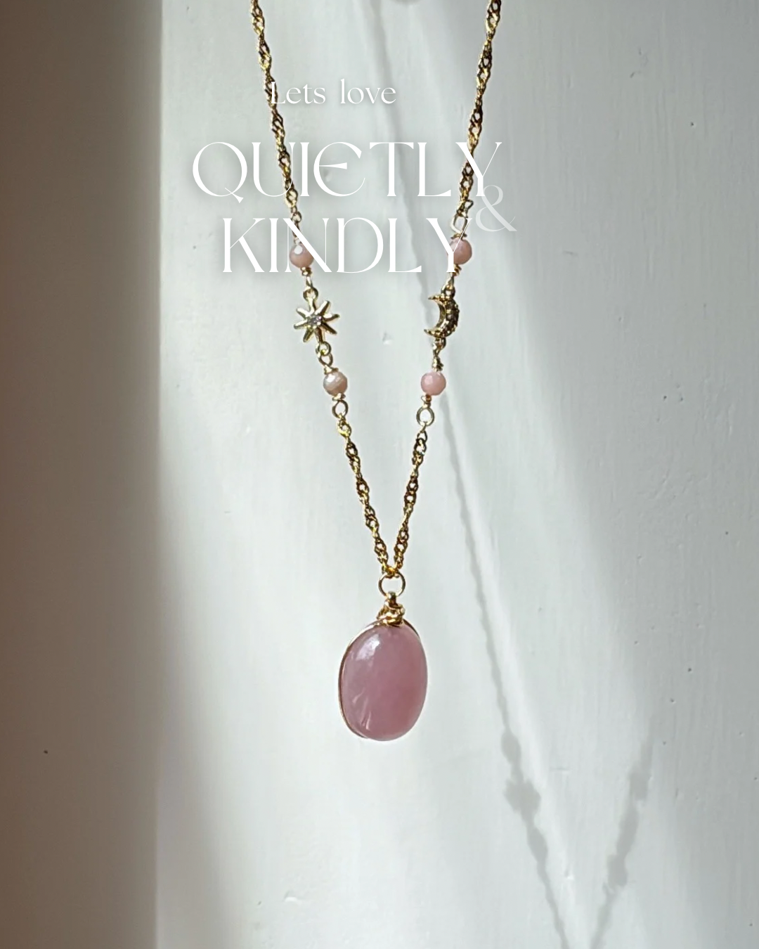 Silver Calm Rose Quartz Necklace
