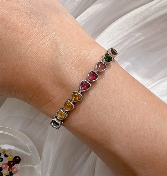 Tourmaline Heart Shape Bracelet