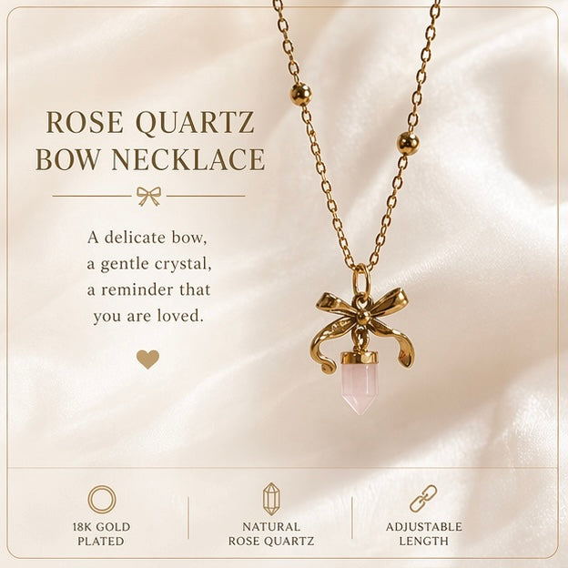 Bow | Rose Quartz necklace