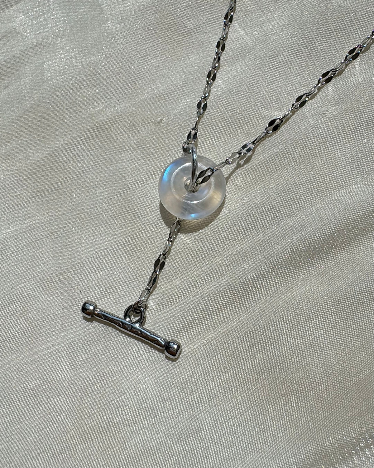 Moonstone - Lucky Bagel T-Lock Necklace