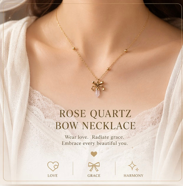 Bow | Rose Quartz necklace