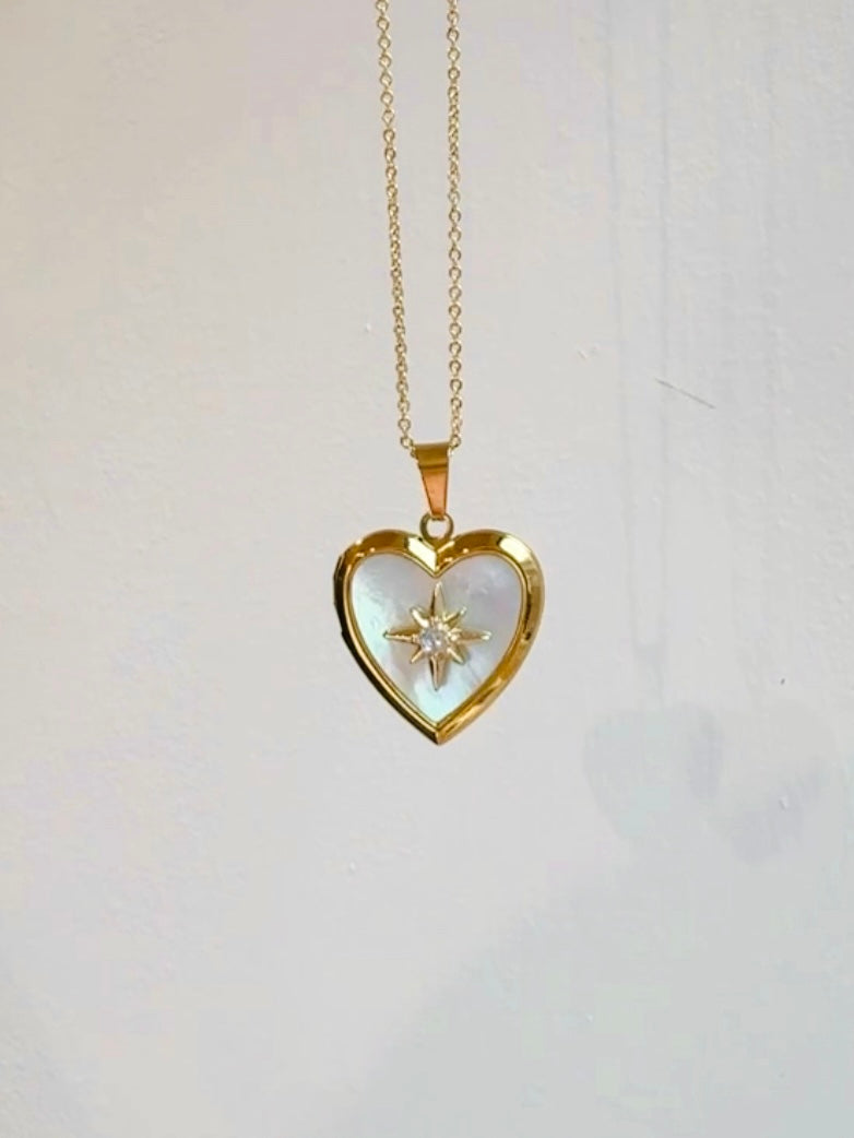 Mother of Pearl Heart-Shape Locket